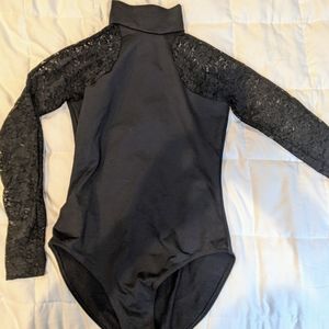 Basilica Dancewear lace longsleeve black leotard